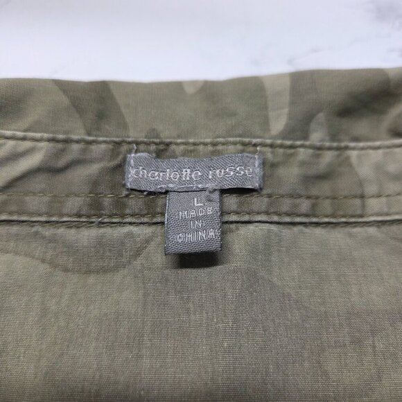 Charlotte Russe Large Classic Camo Roll Tab Longsleeve Button Up Shirt (Flawed) - Picture 9 of 11